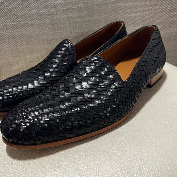 TAFT The Monaco Black Woven Leather Slip-Ons Loafers Men’s Size 44